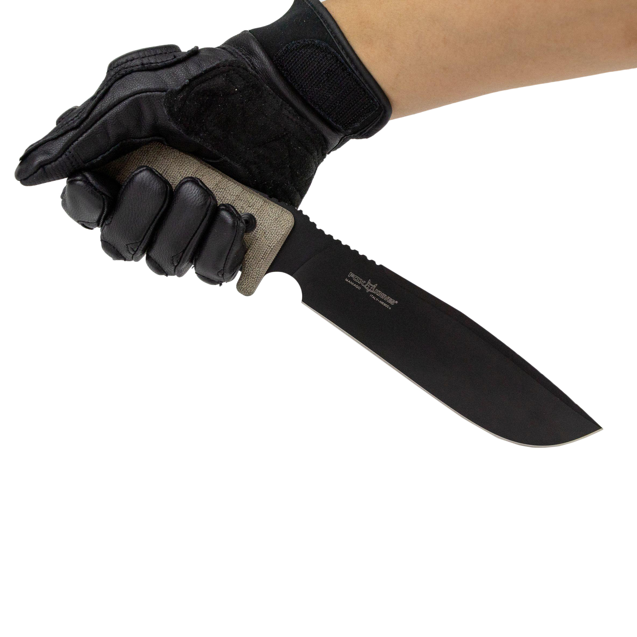фото Нож fox combat jungle, сталь n690, рукоять микарта, серый