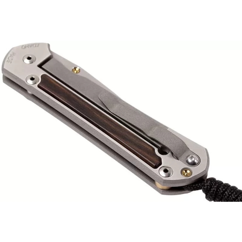 фото Складной нож chris reeve large sebenza 21, сталь s35vn, рукоять титановый сплав со вставкой из черного дерева