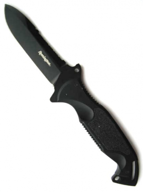 фото Нож с фиксированным клинком remington зулу i (zulu) rm\895fd tf, сталь 440c teflon, рукоять алюминий, черный