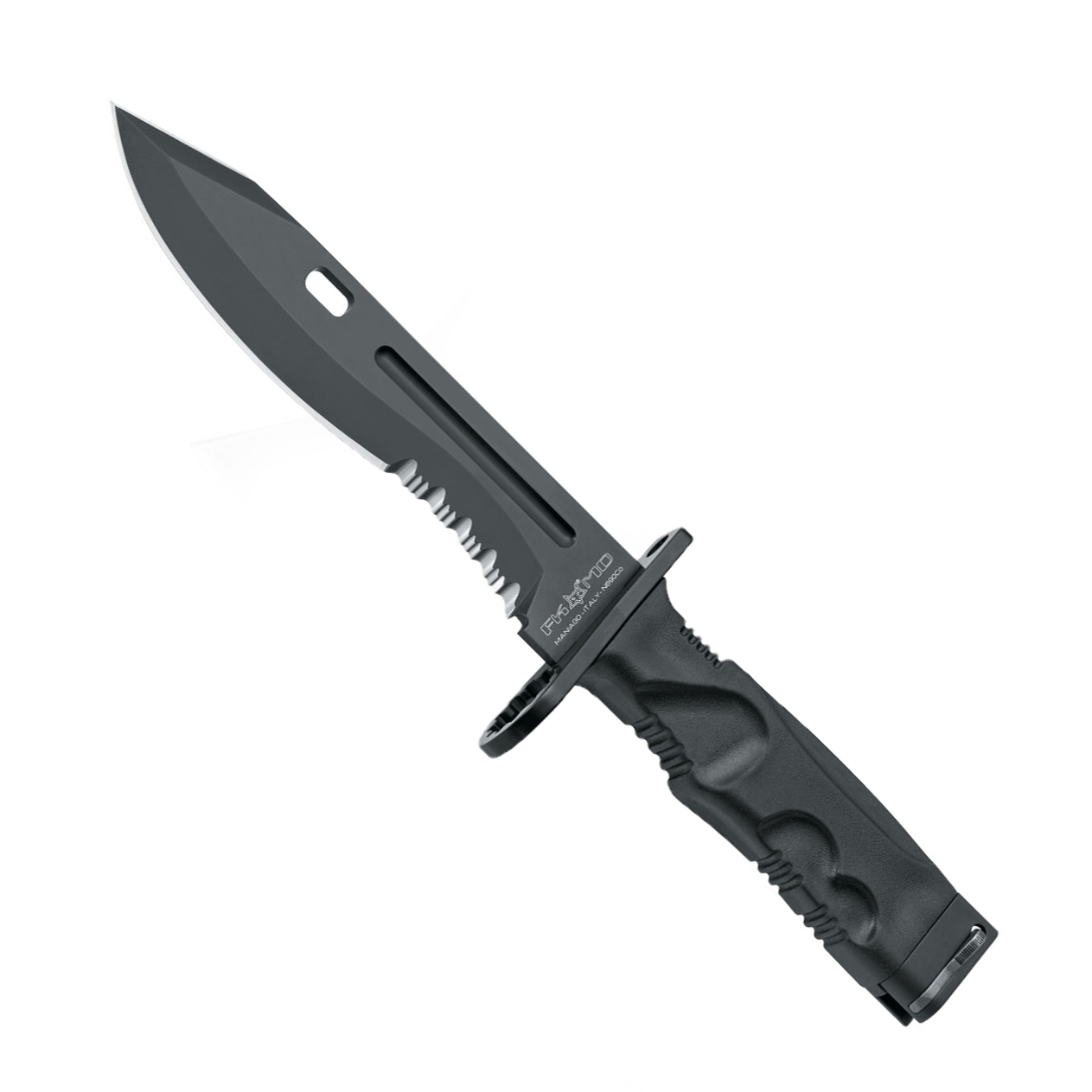 фото Нож с фиксированным клинком fox bayonet, сталь n690, рукоять forprene, чёрный