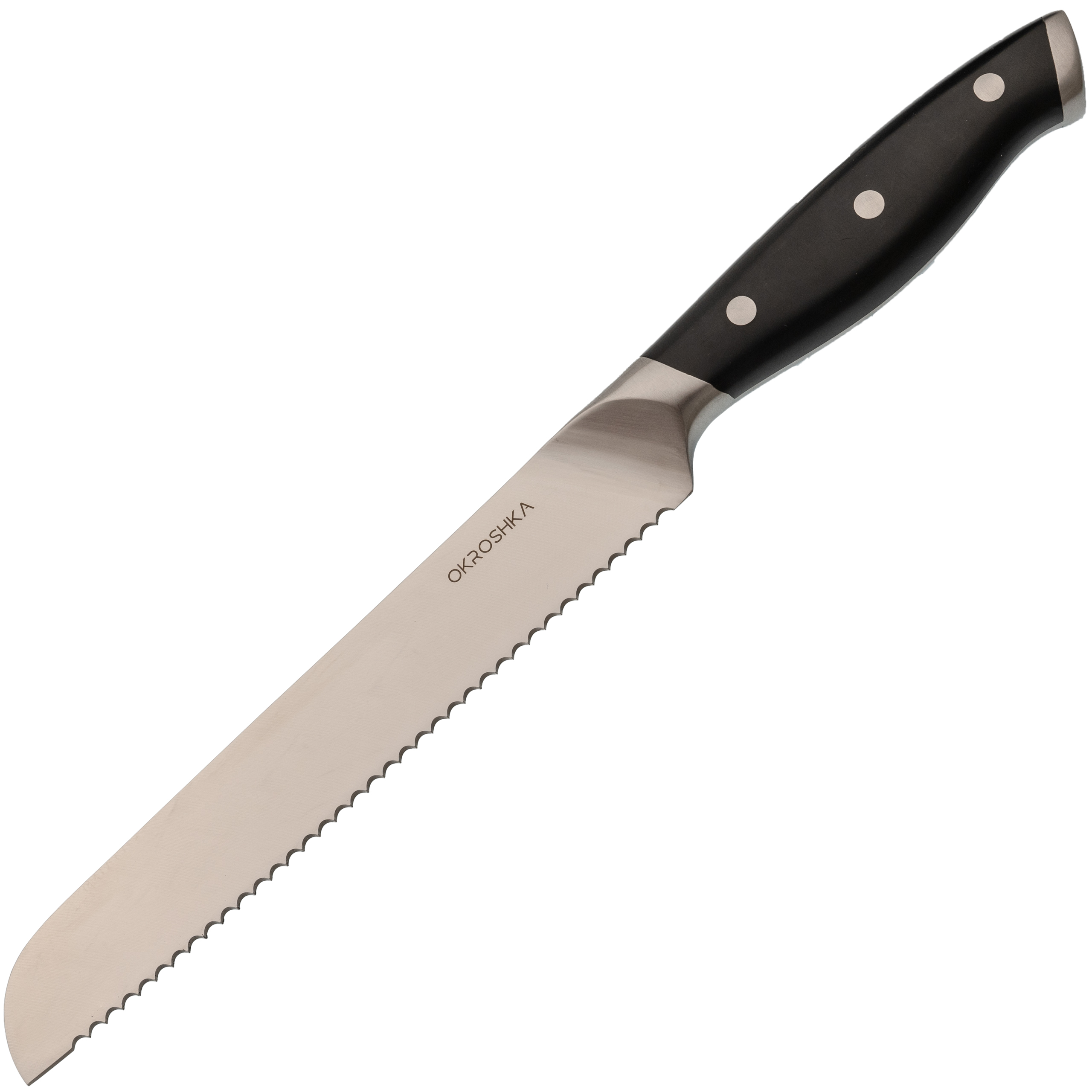 фото Набор кухонных ножей okroshka tartar в подставке, 5 ножей + ножницы, сталь 5cr15mov, рукоять сталь/пластик
