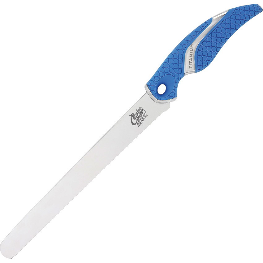 фото Рыбацкий нож с волнообразным фиксированным клинком cuda 9, сталь 1. 4116, рукоять abs пластик