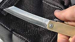 Нож складной Kanekoma Higonokami hka-100y, сталь Aogami, рукоять латунь