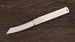 Нож складной Higonokami, сталь Aogami, рукоять нержавеющая сталь, серый