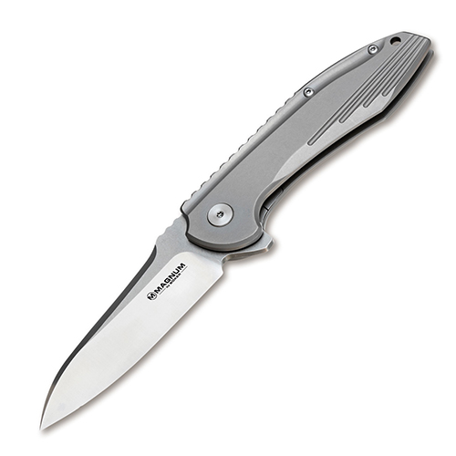 Складной нож Magnum Quantum - Boker 01RY975, сталь 440A Satin, рукоять нержавеющая сталь
