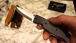 Складной нож Enzo Birk 75, карбон, сталь D2