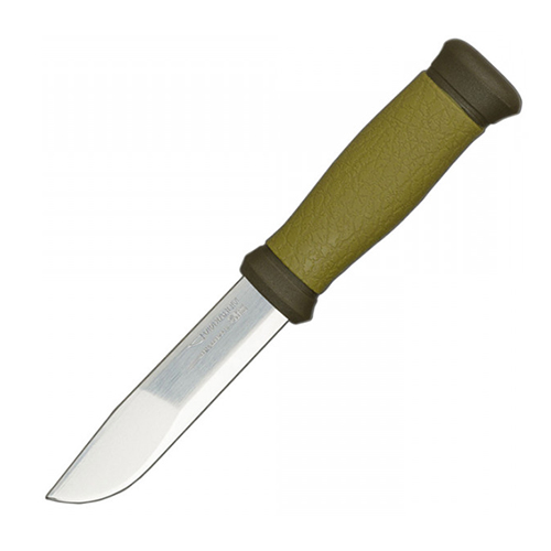 Нож с фиксированным лезвием Morakniv 2000, сталь Sandvik 12C27, рукоять пластик резина, зеленый