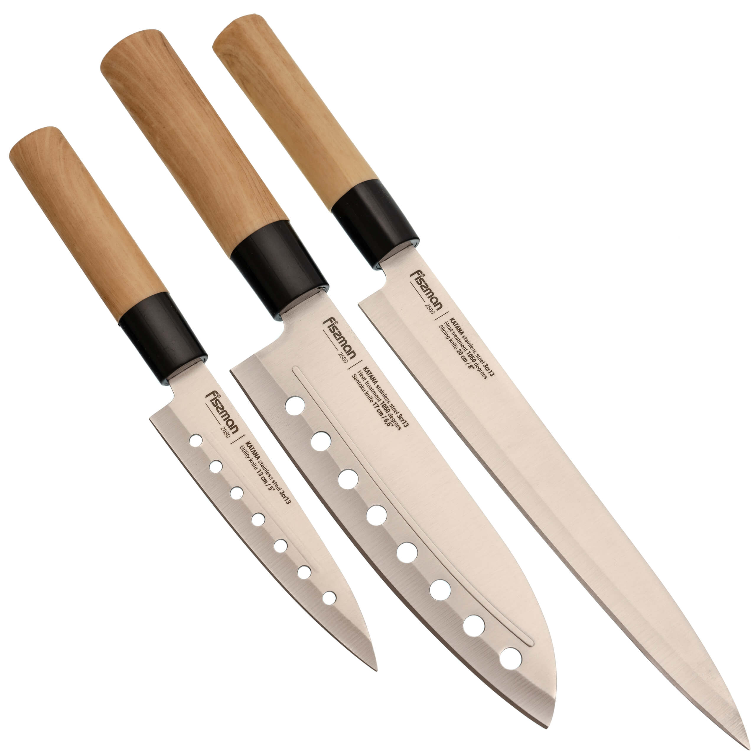 Набор из 3-х кухонных ножей Fissman Katana 3
