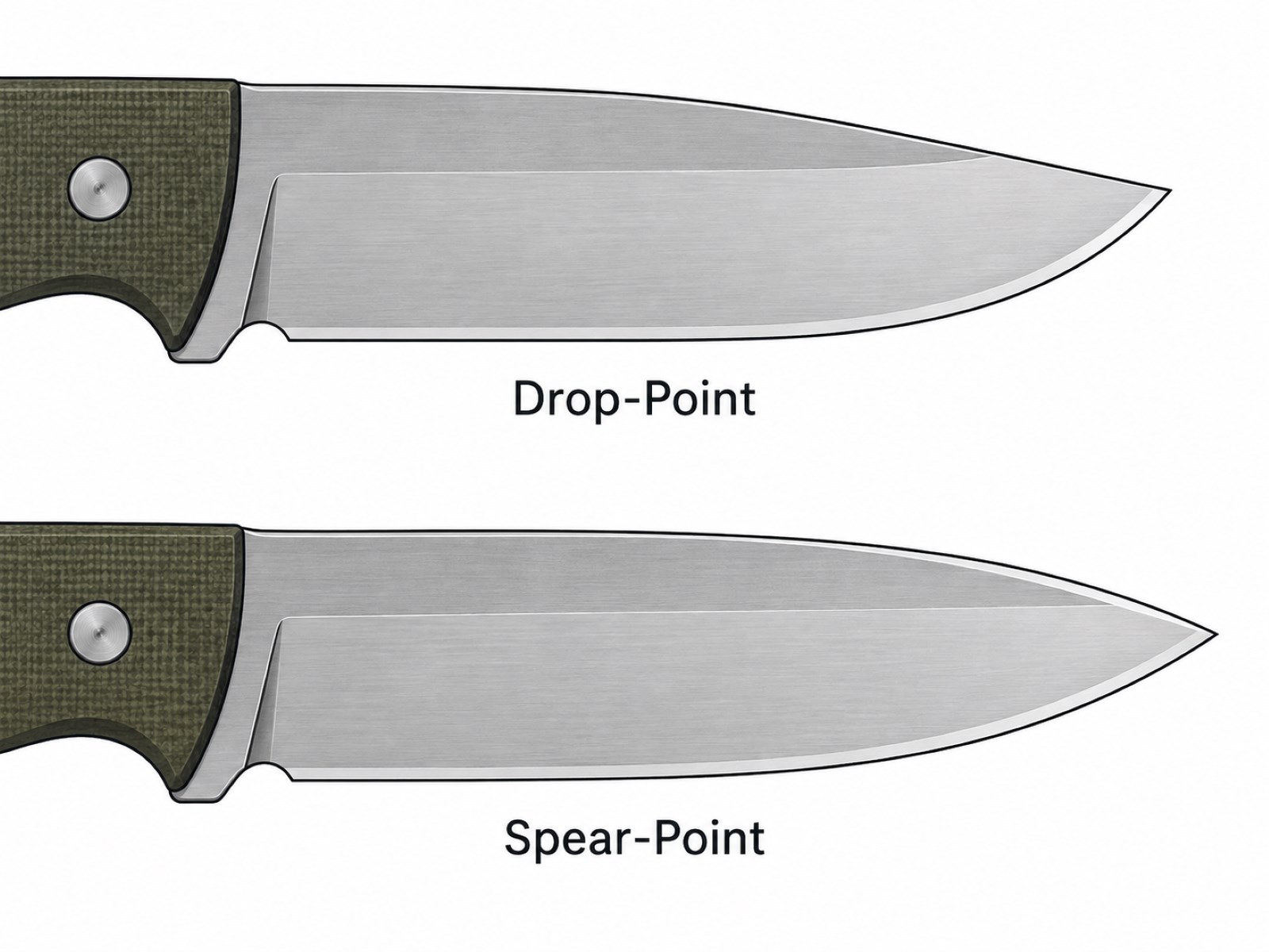 Сравнение профиля Drop-Point и Spear-Point Сравнение профиля Drop-Point и Spear-Point