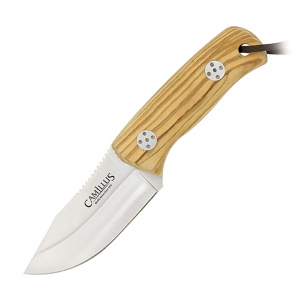 Нож с фиксированным клинком Camillus Les Stroud Valiente Brut, сталь 440А, рукоять оливковое дерево