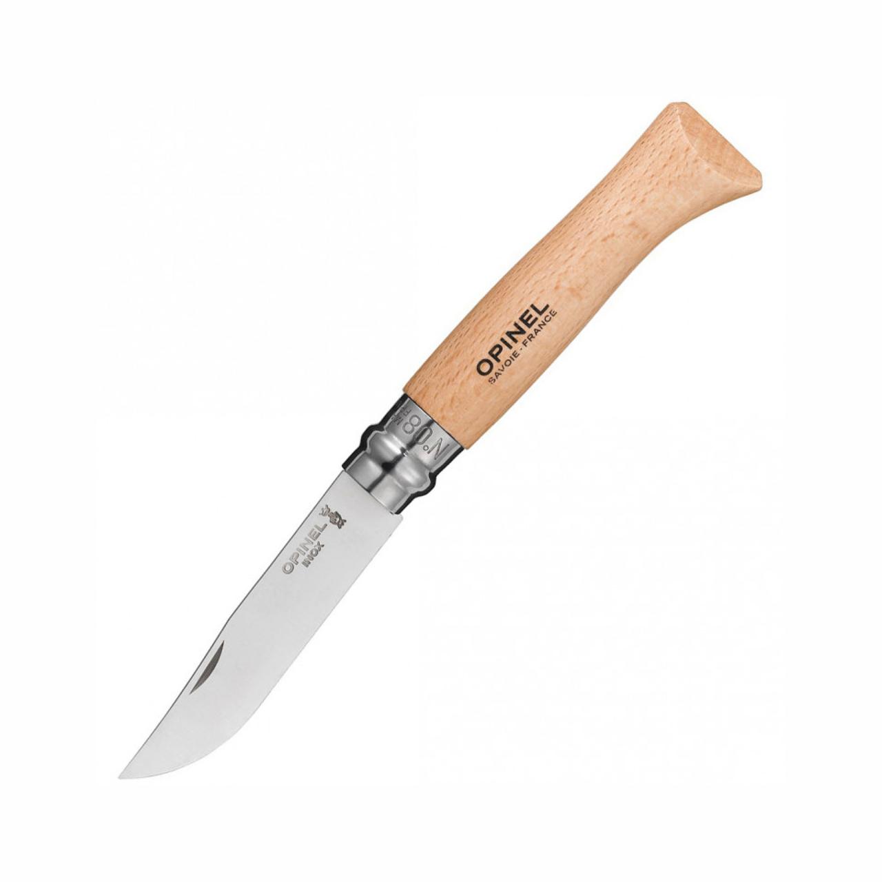 Складной нож Opinel №8, сталь 12C27, рукоять бук