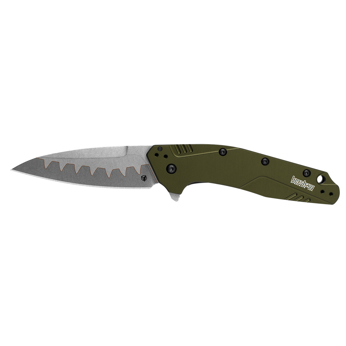 Складной полуавтоматический нож Kershaw Devidend с необычным секционным клинком Складной полуавтоматический нож Kershaw Devidend с необычным секционным клинком