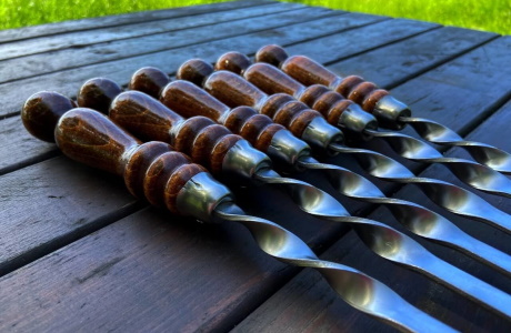Шампуры с деревянными ручками