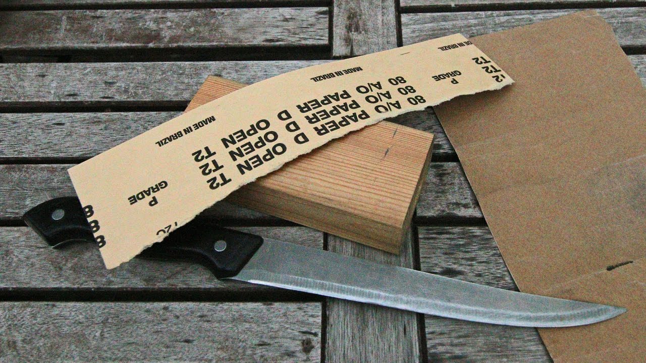 Заточка ножа на наждачной бумаге