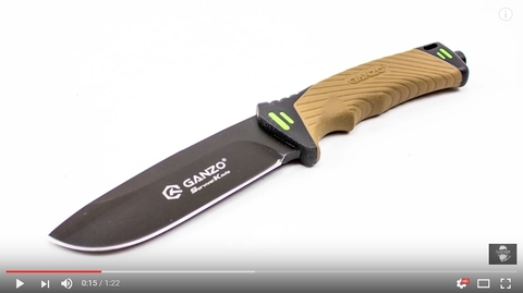 Нож для выживания Ganzo G8012, коричневый - видеообзор