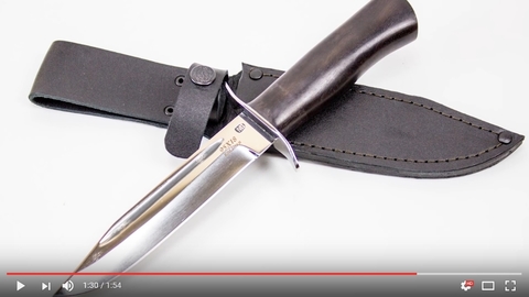 Нож разведчика МТ-108, кованый, сталь 95х18 - видеообзор