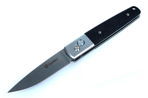 Компактный EDС-нож с автоматическим выбросом клинка - НОЖ ПОЛУАВТОМАТИЧЕСКИЙ GANZO G7211 ЧЕРНЫЙ (F7211-BK)