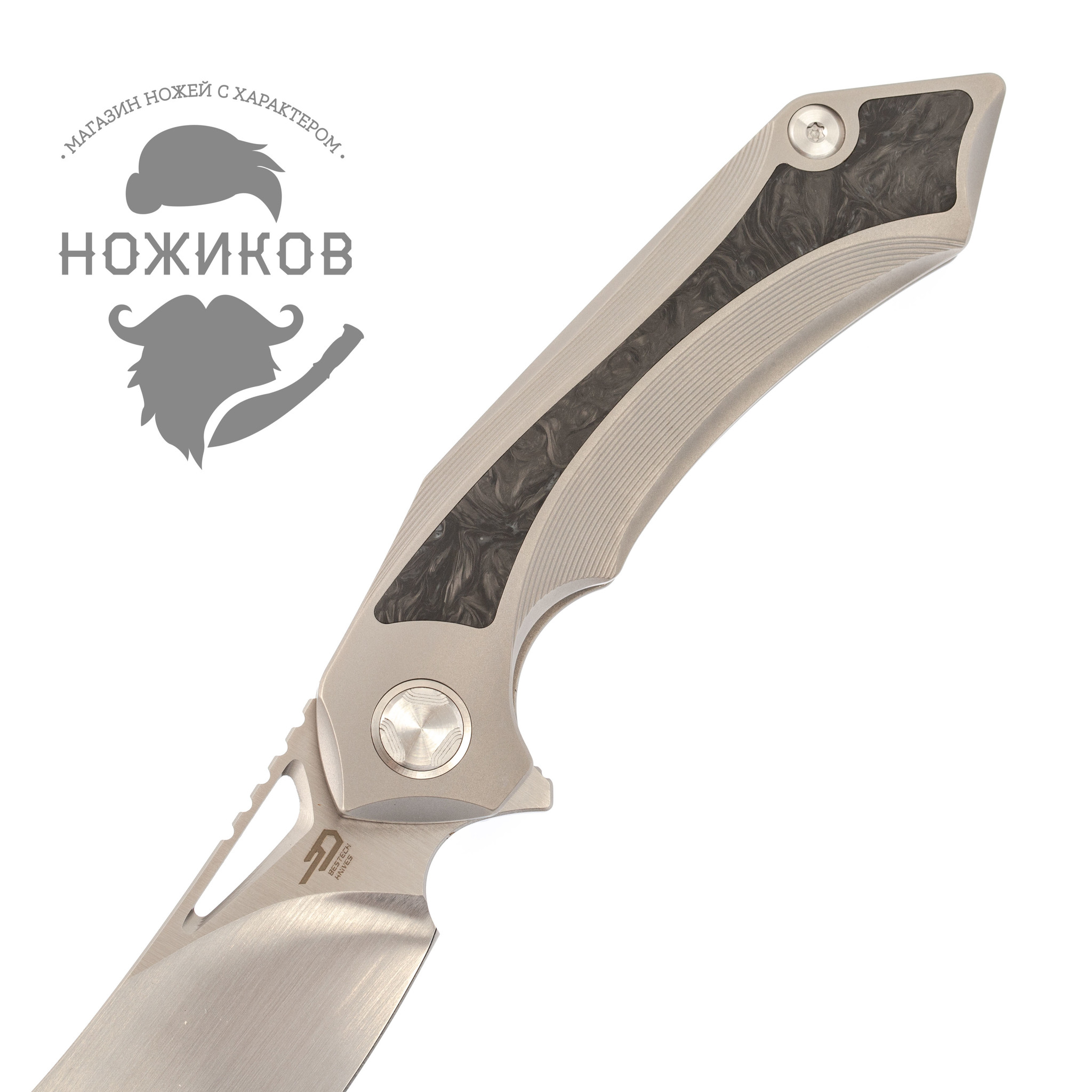 Складной нож Bestech Kasta BT1909B, сталь M390, рукоять титан - фото 3