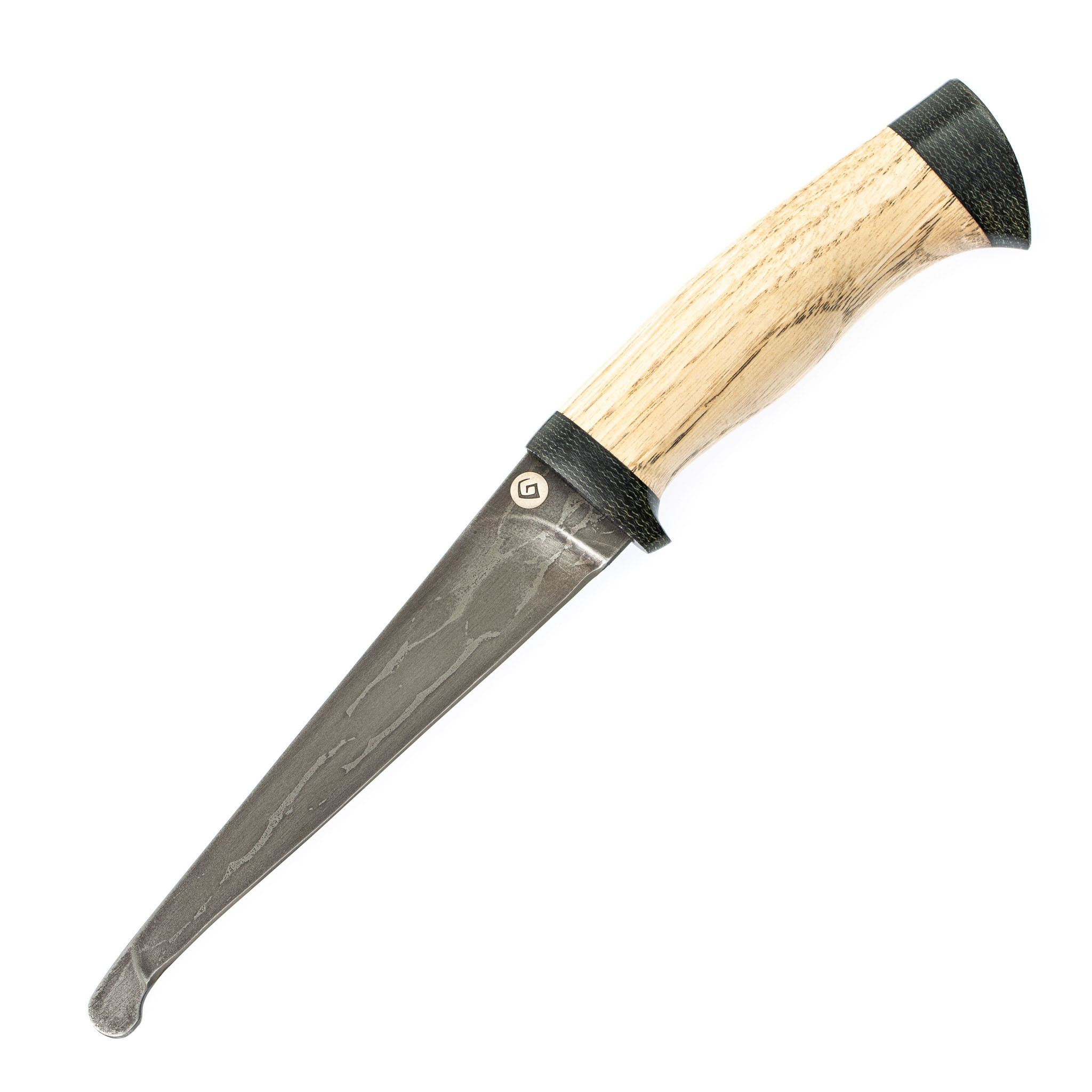 фото Нож шкуросъемный промысловый, рукоять каштан, булатная сталь булатная сталь сергея баранова
