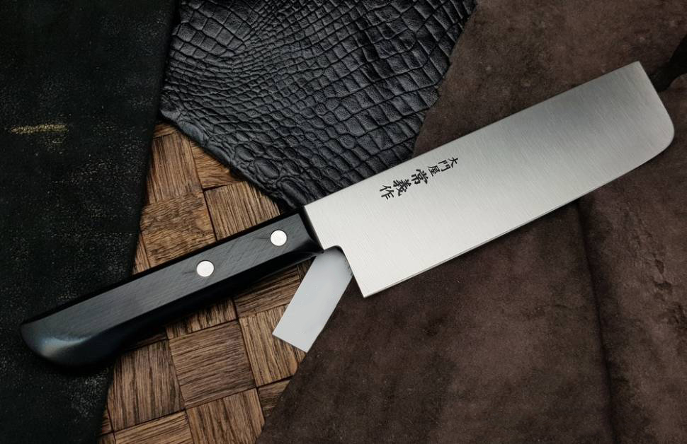 Нож кухонный для овощей Накири Shimomura, сталь молибден-ванадиевая, рукоять ABS-пластик от Ножиков