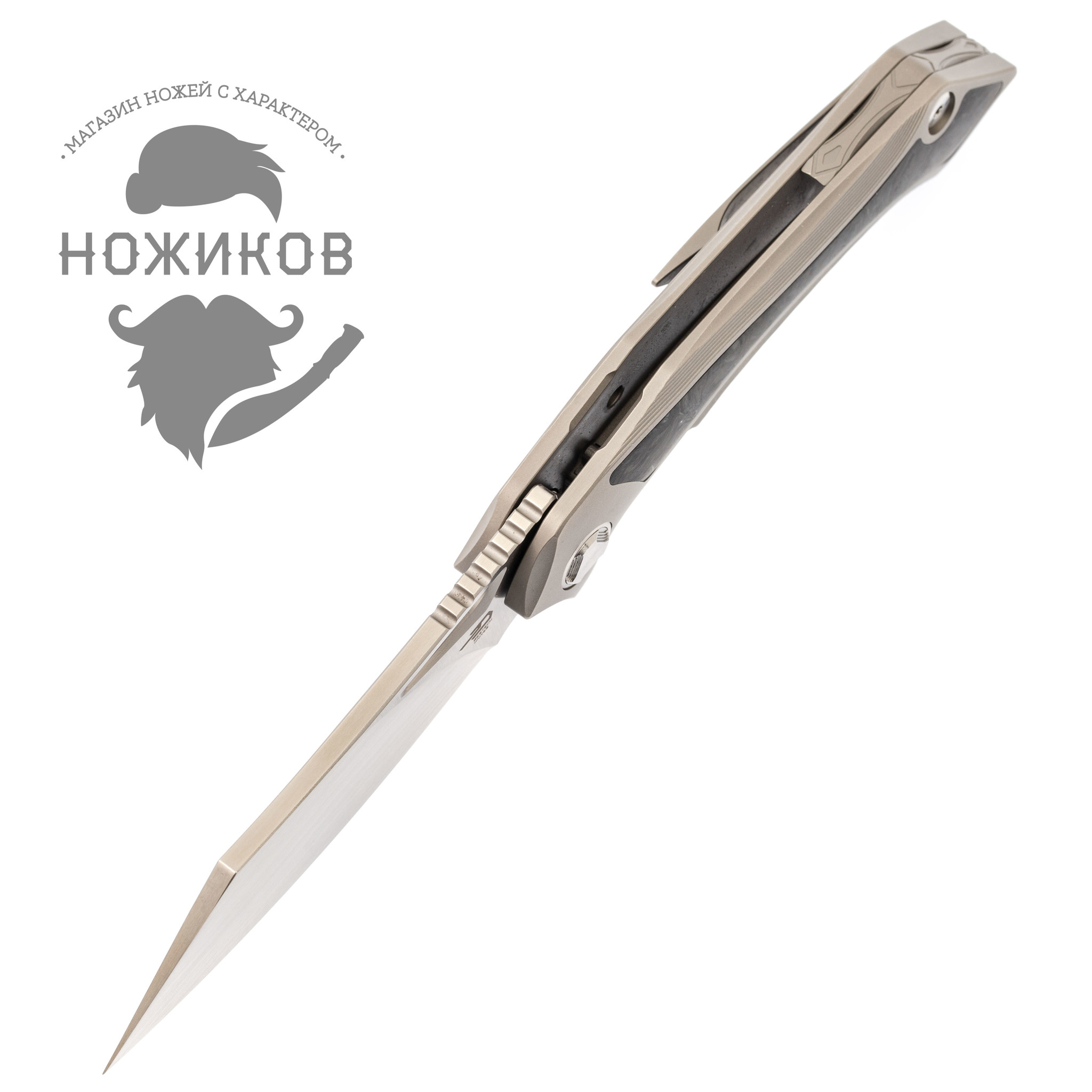 Складной нож Bestech Kasta BT1909B, сталь M390, рукоять титан - фото 8
