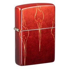 Фото Зажигалка ZIPPO Ombre Flames с покрытием 540 Tumbled Brass, латунь/сталь, разноцветная, 38x13x57 мм