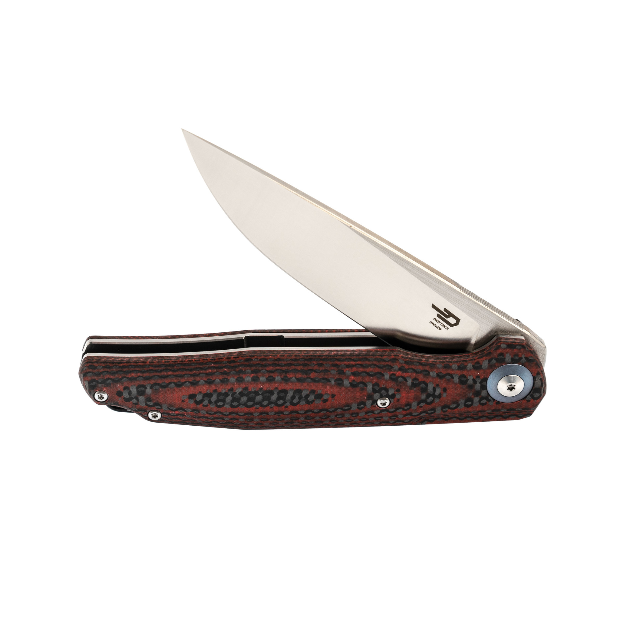 Складной нож Bestech Knives ASCOT, D2, Черно-красный карбон - фото 4