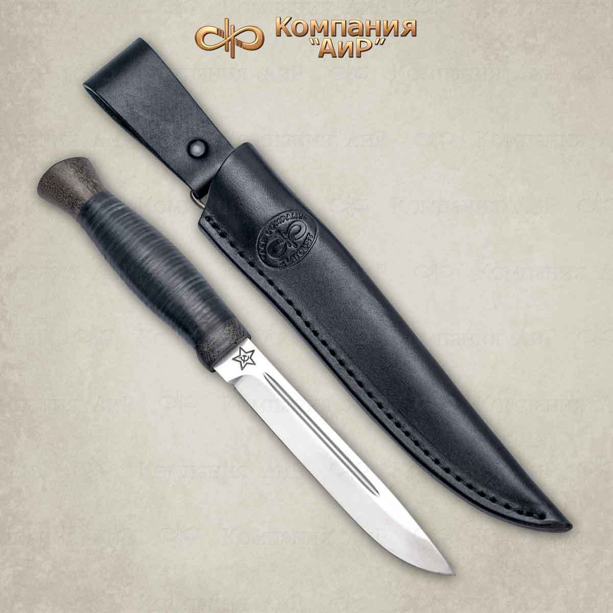 Нож разделочный Финка-3 кожа 100х13м АиР.