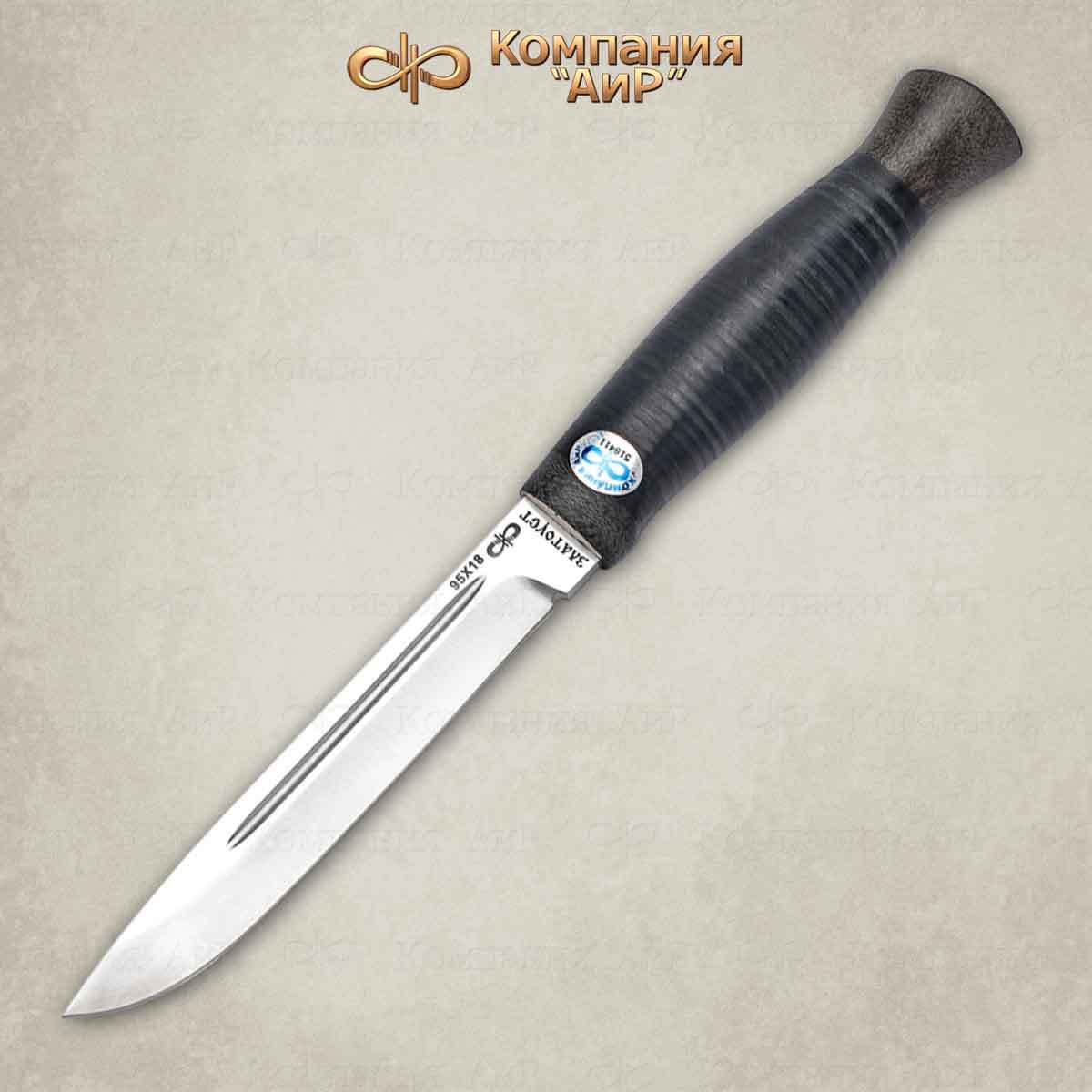 Нож разделочный "Финка-3" кожа, 100х13м, АиР от Ножиков