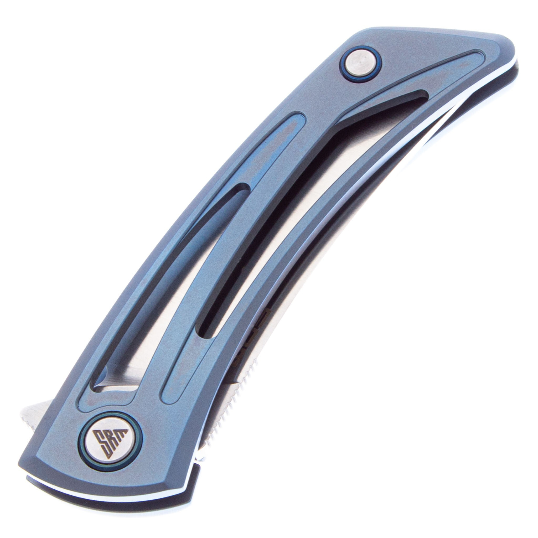 Складной нож SRM Unicorn, сталь 154CM, рукоять титан, синий - фото 3