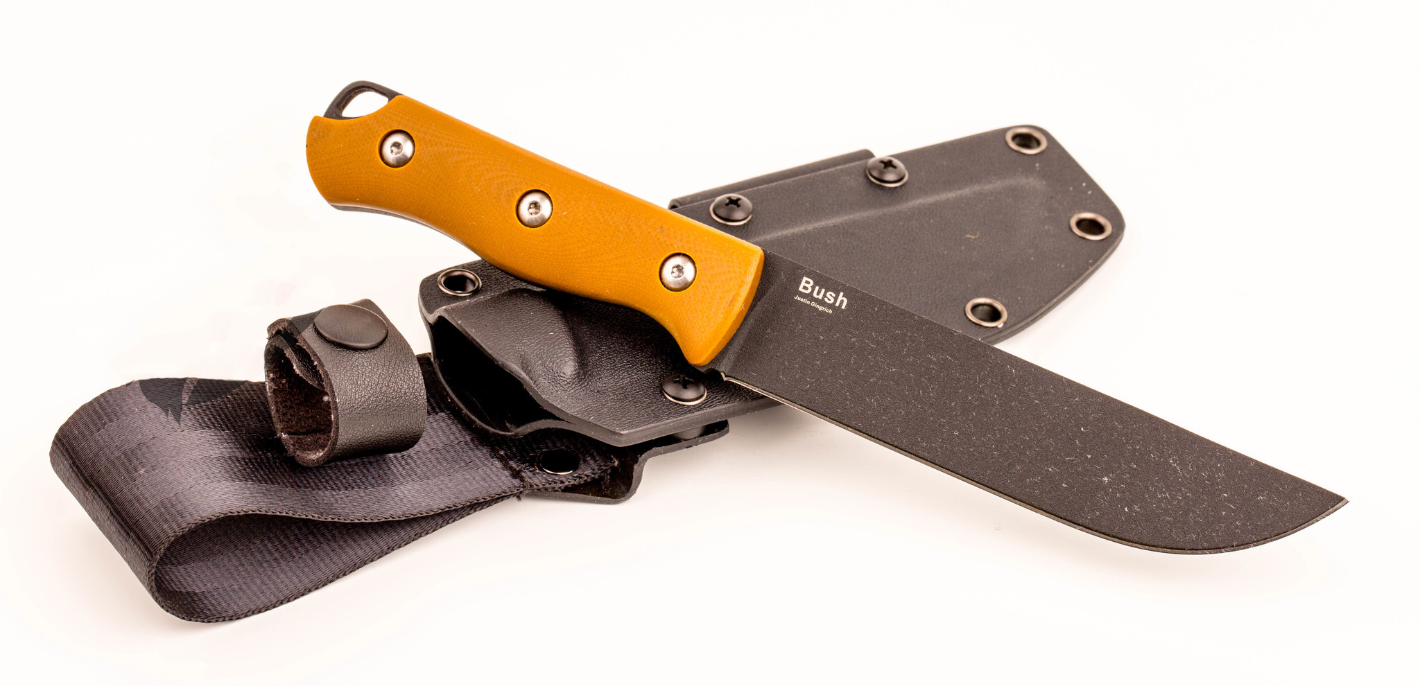 Нож с фиксированным клинком Kizer Bush, сталь 1095 Black, рукоять G10 - фото 6