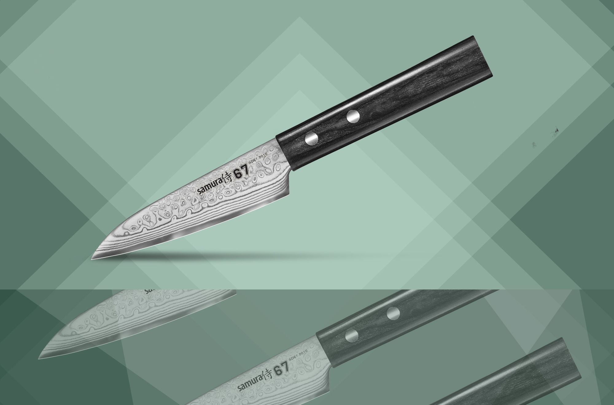 фото Нож кухонный овощной, 98 мм, samura "67 damascus" (sd67-0010)