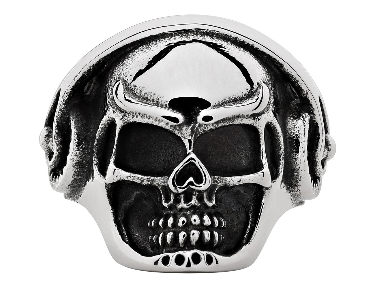 Кольцо ZIPPO, серебристое, в форме черепа, нержавеющая сталь,  2,5x2,6x0,6 см, диаметр 19,7 мм 1 грейфер в форме собаки 120 гр