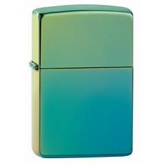 Фото Зажигалка ZIPPO Classic с покрытием High Polish Teal, латунь/сталь, зелёная, глянцевая, 36x12x56 мм