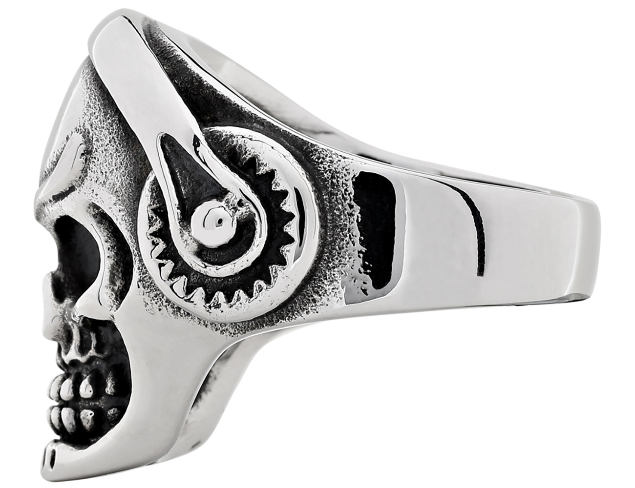 Кольцо ZIPPO, серебристое, в форме черепа, нержавеющая сталь,  2,5x2,6x0,6 см, диаметр 19,7 мм от Ножиков