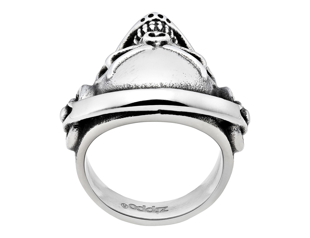 Кольцо ZIPPO, серебристое, в форме черепа, нержавеющая сталь,  2,5x2,6x0,6 см, диаметр 19,7 мм - фото 3