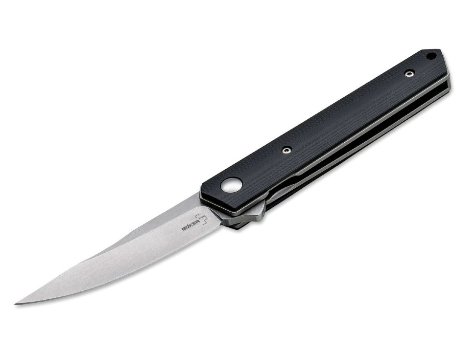 фото Нож складной mini kwaiken (ikbs® flipper) - boker plus 01bo289, сталь vg-10 stonewash, рукоять стеклотекстолит g10, чёрный