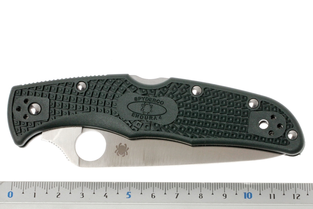 Нож складной Endura 4 Spyderco 10PGRE, сталь ZDP-189 Satin Plain, рукоять термопластик FRN, (British Racing Green) зелёный от Ножиков