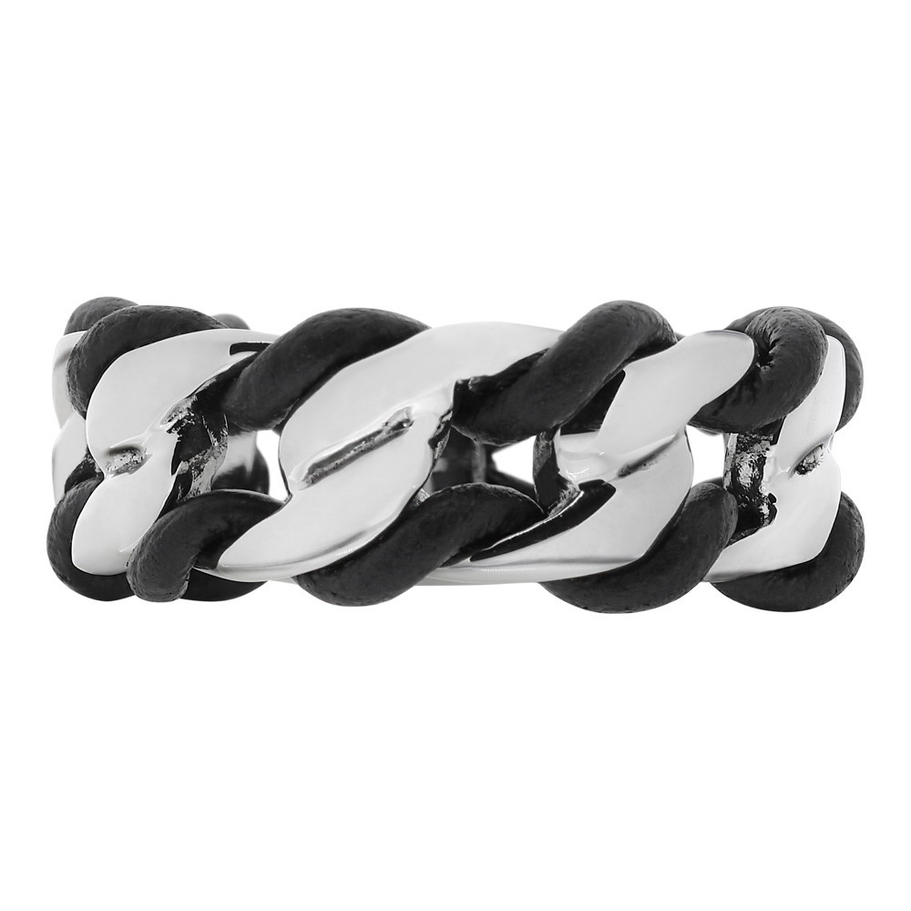 фото Кольцо zippo, серебристо-чёрное, нержавеющая сталь, диаметр 20,4 мм