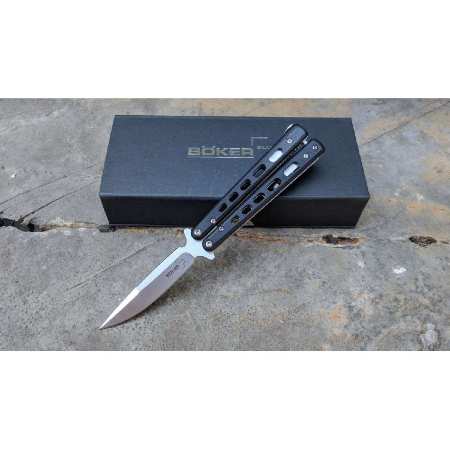 Складной нож Boker Plus Balisong 06EX002, Satin Finish 440C Steel, рукоять стеклотекстолит G-10, чёрный - фото 7
