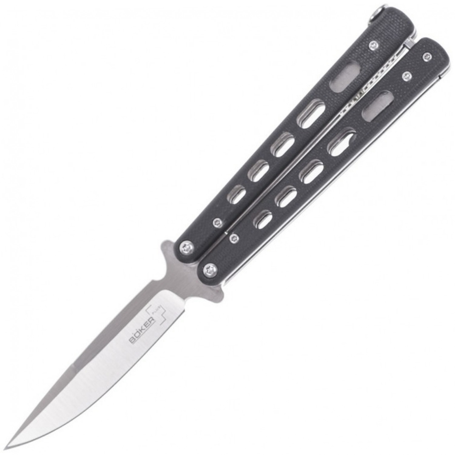 Складной нож Boker Plus Balisong 06EX002, Satin Finish 440C Steel, рукоять стеклотекстолит G-10, чёрный - фото 9