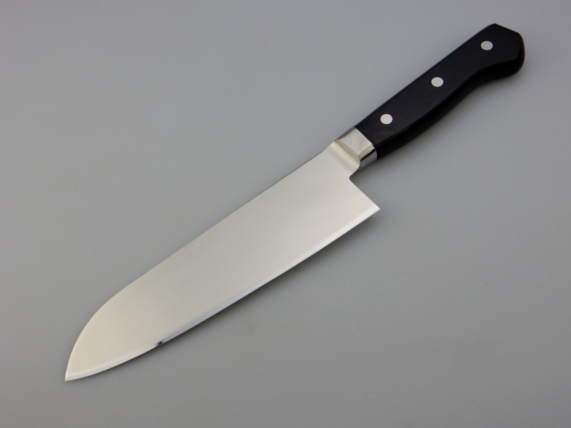 Нож кухонный Shimomura Сантоку, сталь DSR1K6, рукоять pakka wood - фото 4