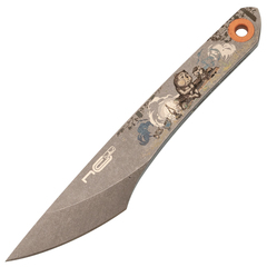 Фото Скелетный нож N.C.Custom Киридаши Koi Ёжик в тумане, сталь AUS-8
