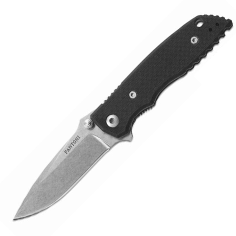 Нож складной Fantoni, HB02, William (Bill) Harsey Design, FAN/HB02SwBk, сталь CPM-S30V, рукоять стеклотекстолит G-10, чёрный