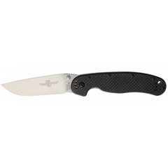 Фото Нож складной Ontario RAT I, сталь AUS-8, Satin, рукоять carbon fiber, black
