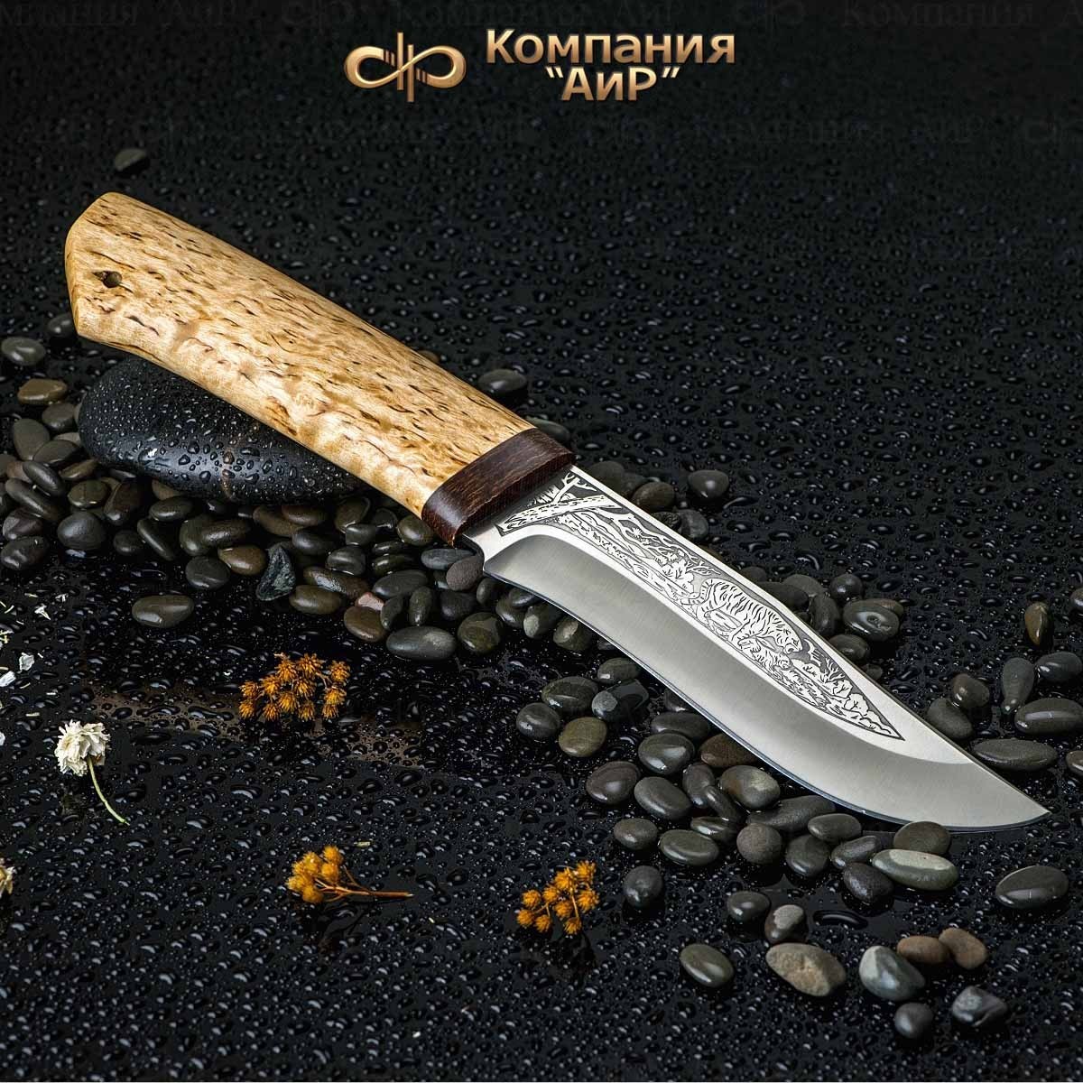 Нож разделочный АиР Клычок-3 сталь К-340 рукоять карельская береза.