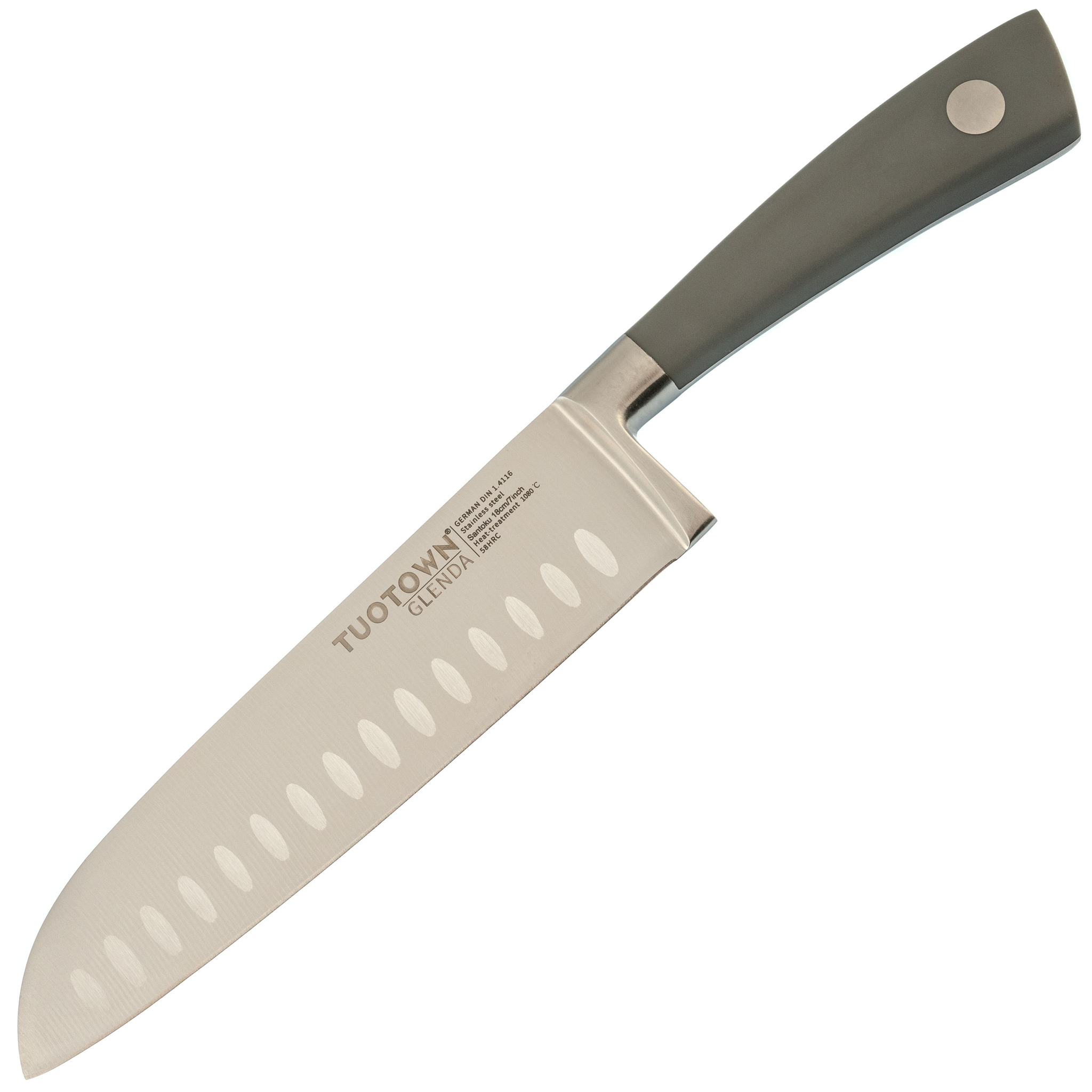 Кухонный нож Сантоку Tuotown, сталь 1.4116, пластик
