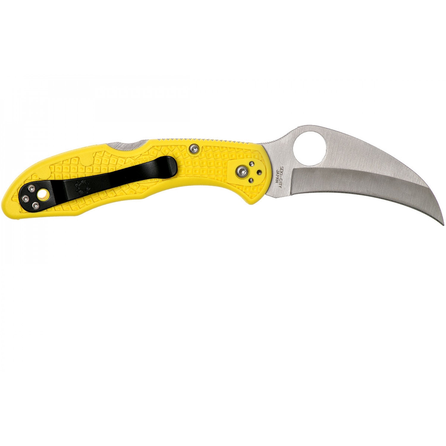 Складной нож Tasman Salt 2 - Spyderco 106PYL2, сталь H1 Satin Plain, рукоять термопластик FRN, жёлтый - фото 5