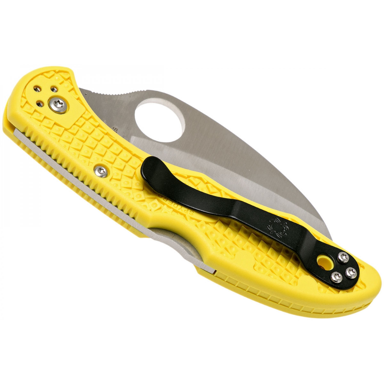 Складной нож Tasman Salt 2 - Spyderco 106PYL2, сталь H1 Satin Plain, рукоять термопластик FRN, жёлтый - фото 6