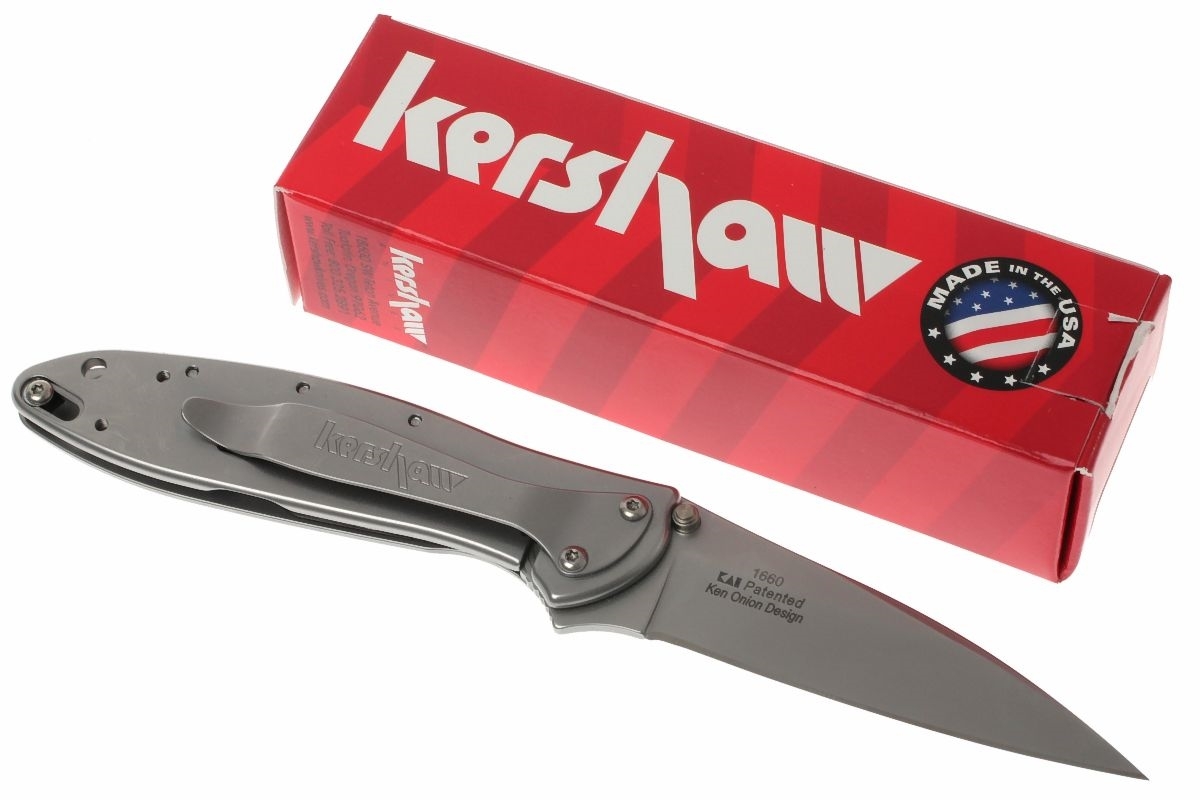 Складной нож Leek - Kershaw 1660, сталь Sandvik™ 14C28N, рукоять нержавеющая сталь 410 Stainless Steel - фото 9